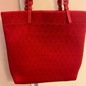 Michael Kors Red Monogram Tote Bag GUC